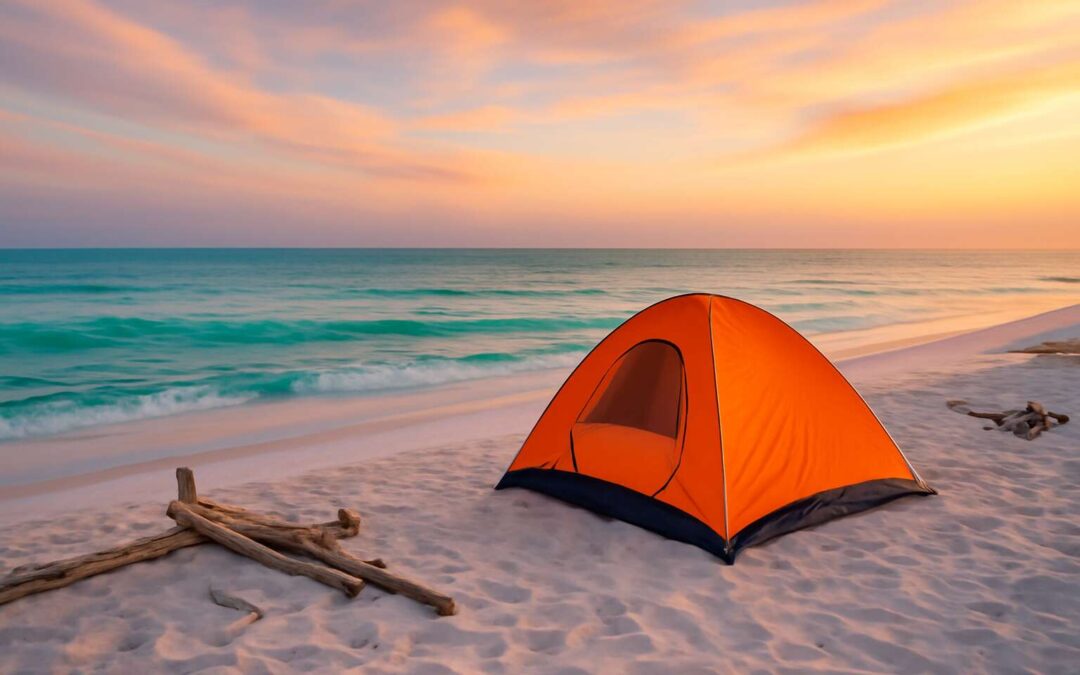Starry nights await: experience tent camping on the beach in texas and wake to waves.