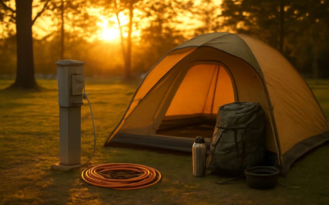 Master tent camping electric hook up for a safe, comfy, off-grid adventure.