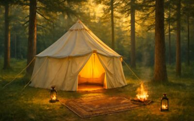 Adventure Awaits with round canvas tent camping: Camp, Explore, Repeat.
