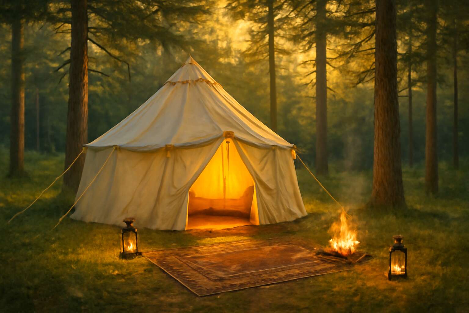 round canvas tent camping