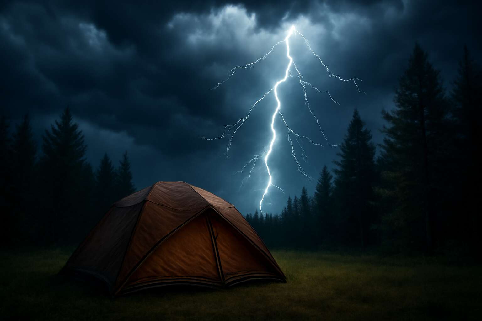 tent camping thunderstorm
