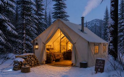 Camping tents with stove jack are perfect for cold weather adventures.