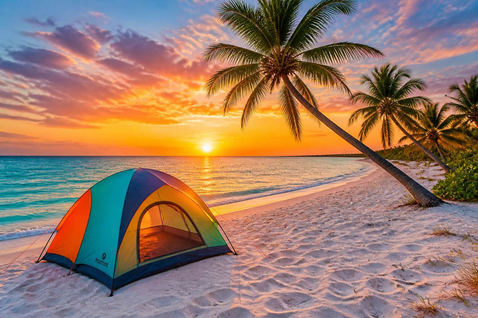 tent camping on the beach in florida